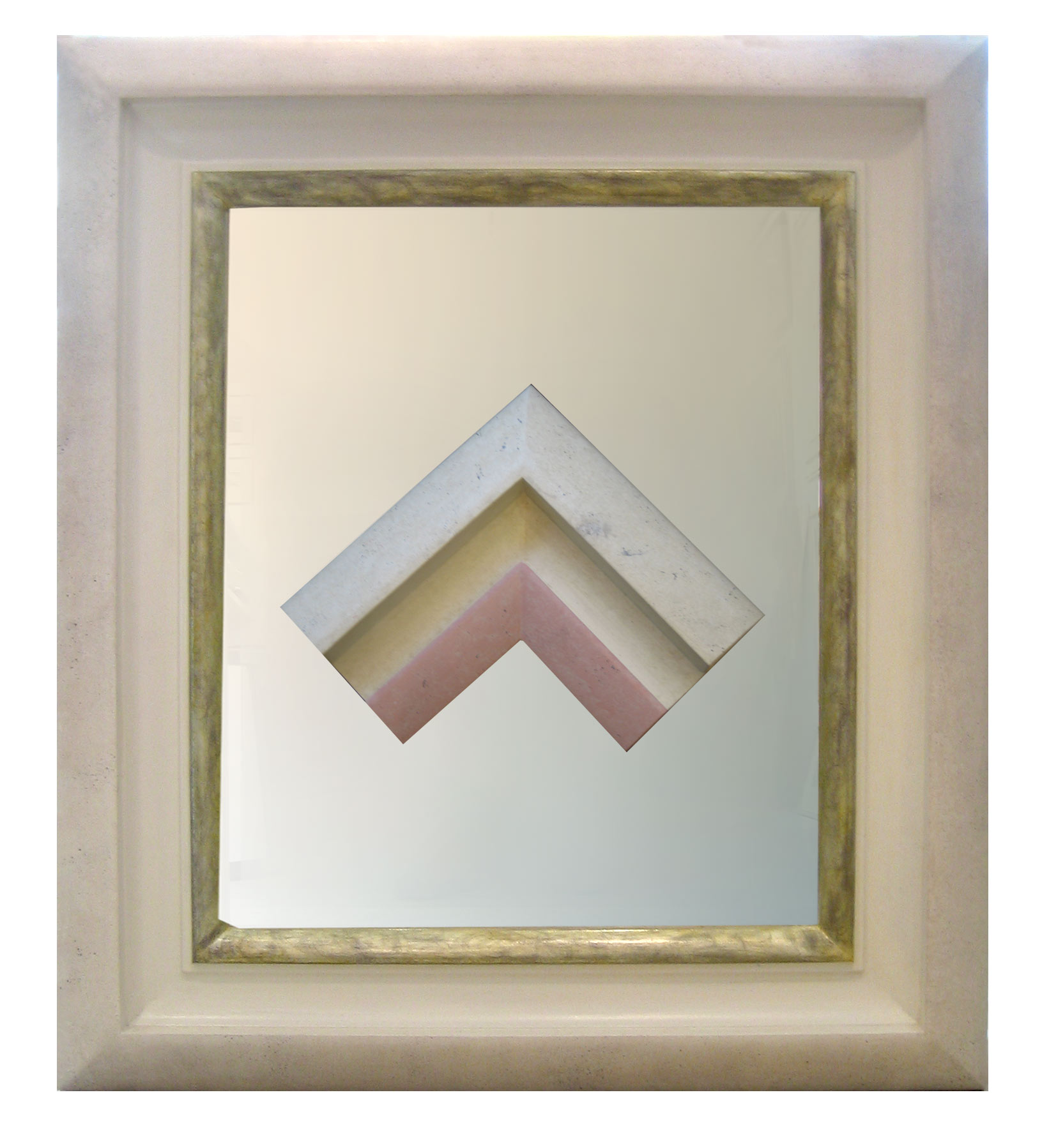 Spiegel 12 - Profilkombination aus 3 Rahmen mit vergoldeter Innenkante + Musterwinkel - Breite 17 cm