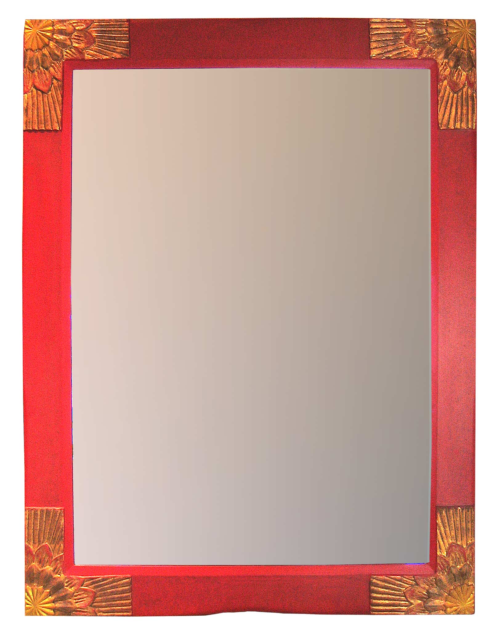 Spiegelrahmen Socento in Rot - Der Klassiker mit vergoldeter Eckverzierung