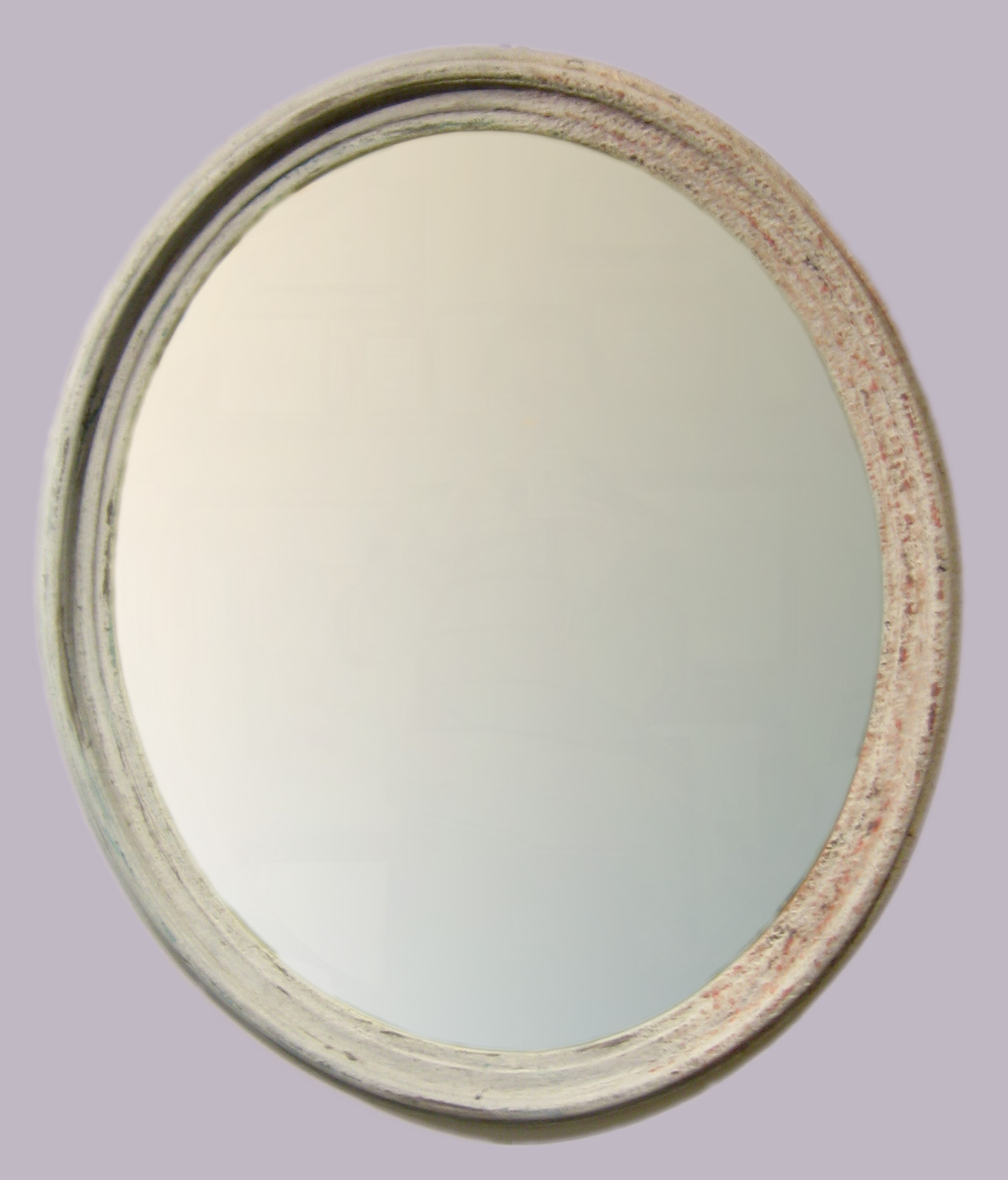 Ovalrahmen Steinpatina mit Spiegel - 50 x 60 cm