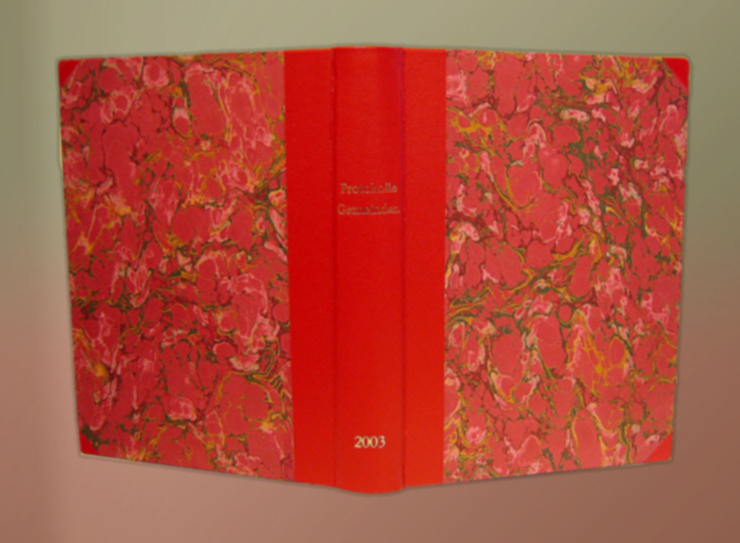 Halbledereinband mit Marmorpapier Halbledereinband mit Marmorpapier