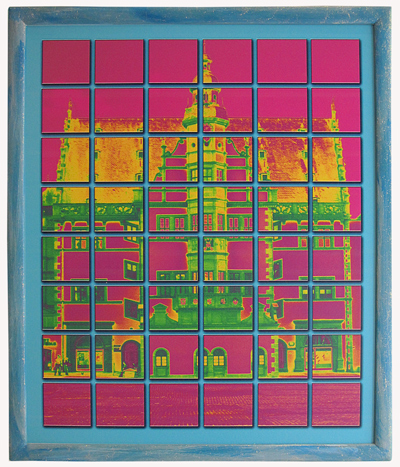 SW – Pop-Art 1  – Kacheln – mit Farbrahmen in Glitzeroptik