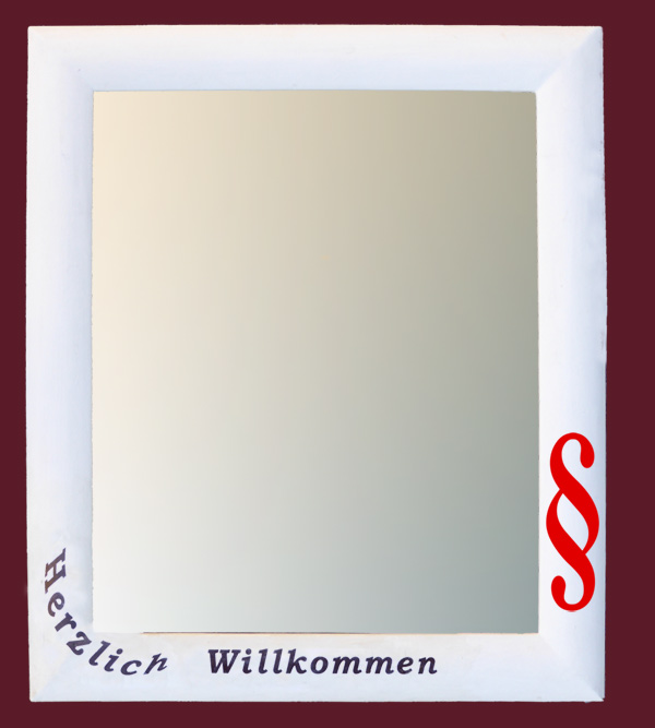 Spiegelrahmen mit Beschriftung - Paragraph - 50 x 60 cm