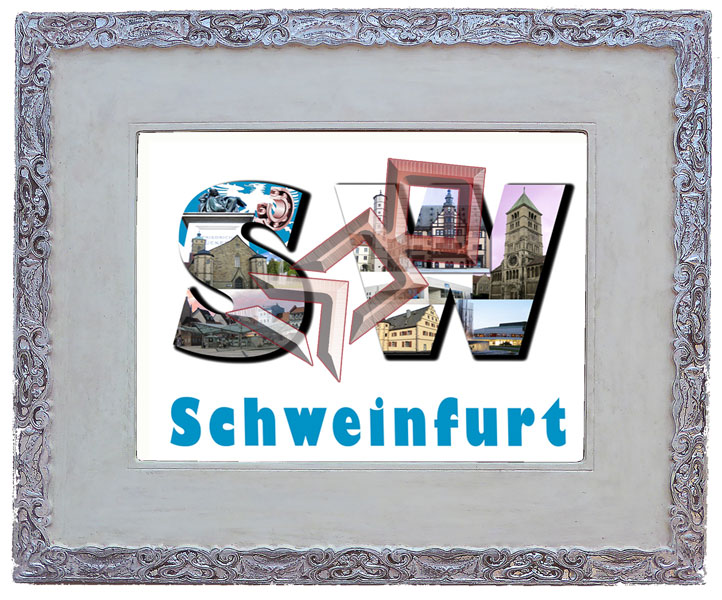 Jugendstil_Rahmen_Silber mit Motiv Schweinfurt