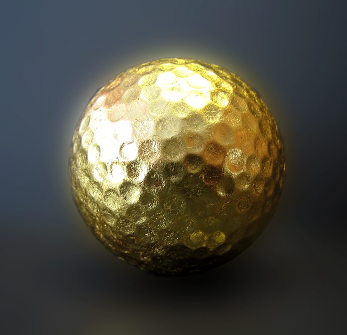 Golfball 115 – Schlagmetall Gold