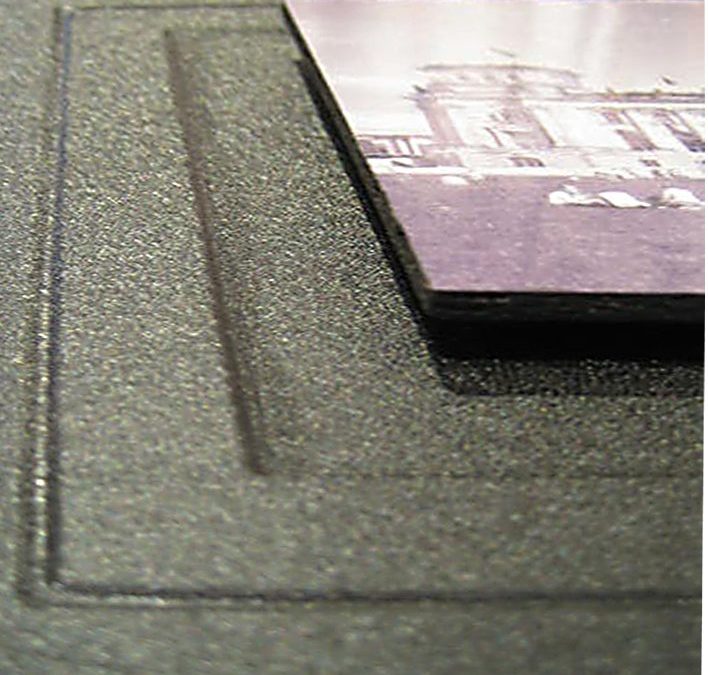 Kunstlederpassepartout 1 schwarz – Querschnitt